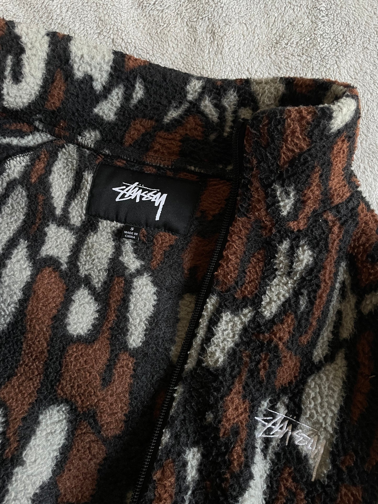 Stussy Tree Bark Fleece Jacket